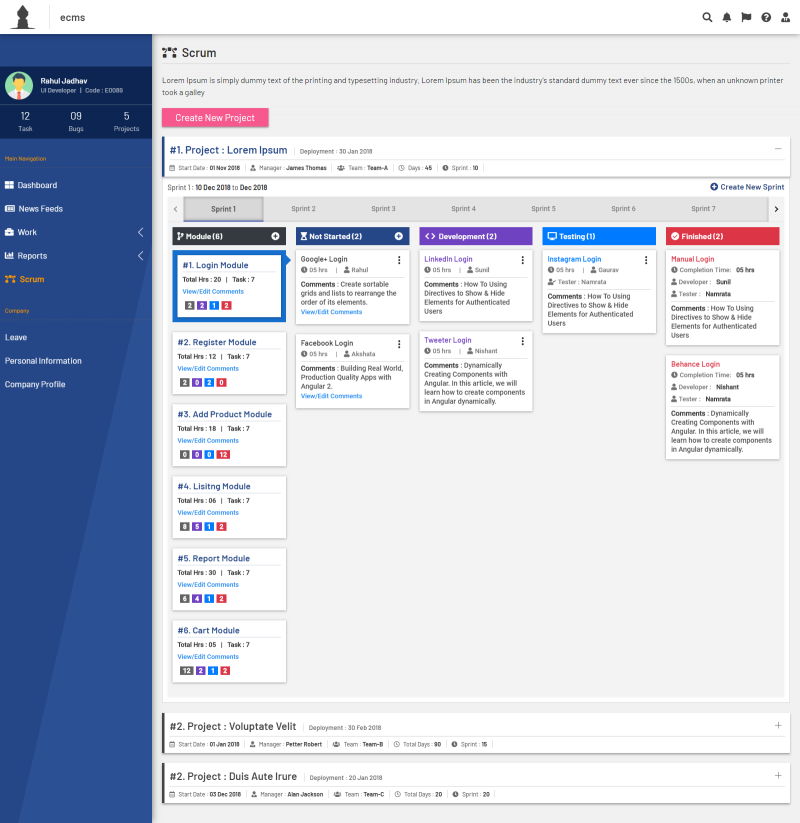 ECMS - Employee and Company Management System by Rahul Jadhav | Truelancer