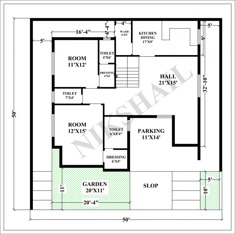 50X50 House design by Nikshail | Truelancer