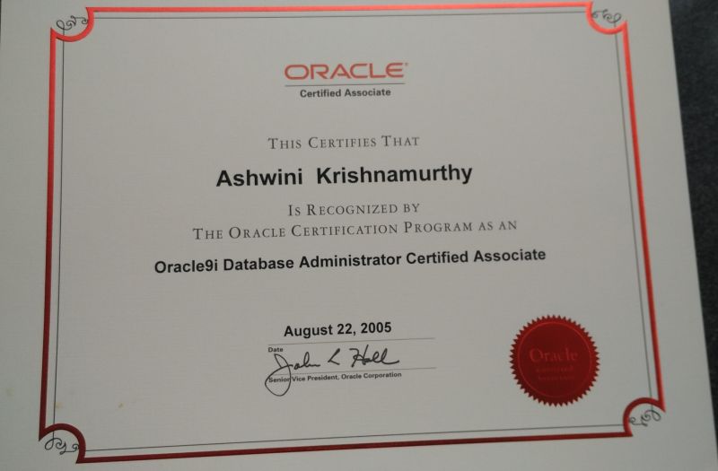 oracle database administrator certification