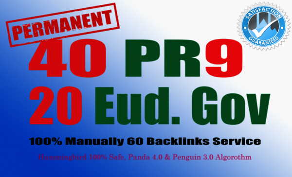 Get 40 PR9 + 20 EDU GOV Backlinks From High Authority Domain For SEO Rank