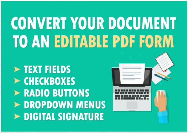 Convert Your document to an Editable, PDF fillable form 2 Pages
