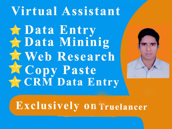 I can do your virtual assistant for any data entry work in 24 hour