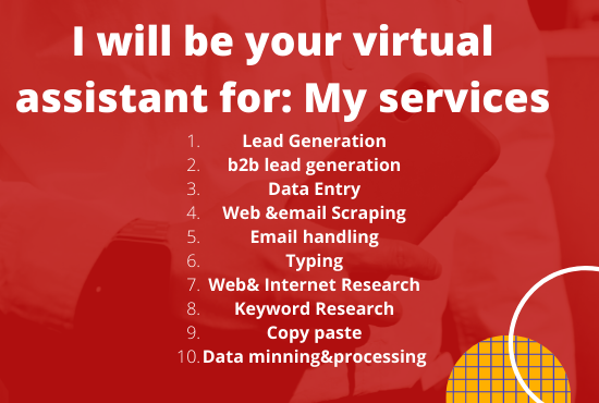 I will be your Virtual assistantVA for as long as you want!