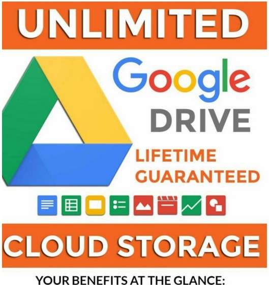 I will provide you unlimited google drive storage