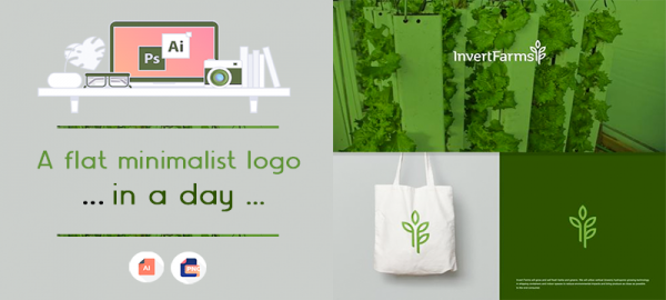 ★ I will design a flat minimalist logo in a day