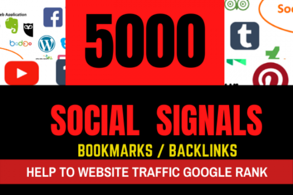 5000 PR10 Social Network Signals / Bookmarks / Backlinks / Help To Website Traffic