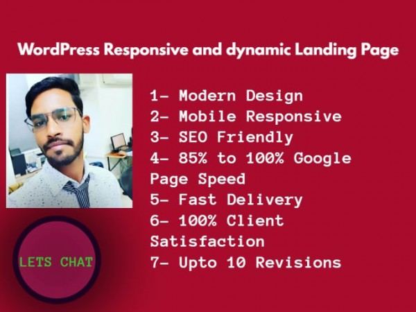 I will create responsive and dynamic wordpress landing page