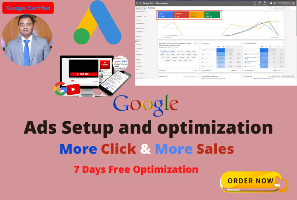 Setup and Optimize google ads AdWords PPC or search ads campaign