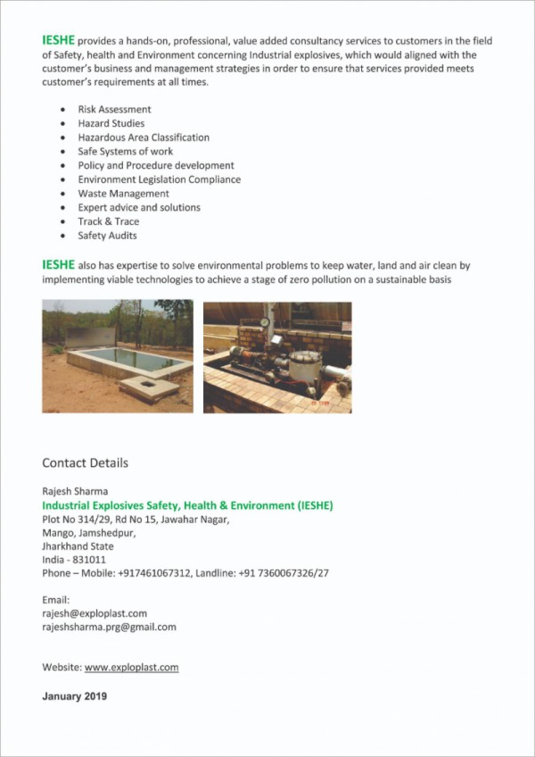 I can write quality reports on engineering projects & safety management systems