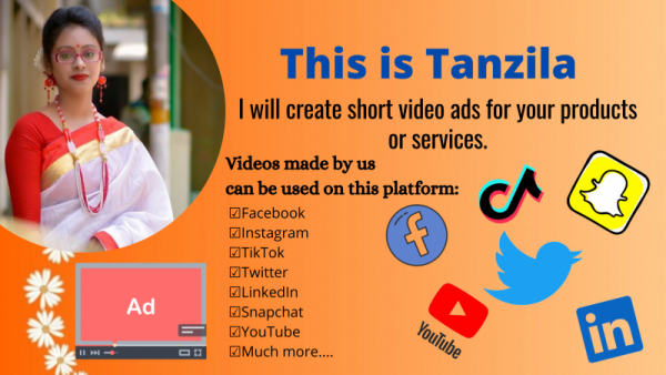 I will create short video ads for the products or services you have