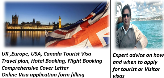 I will provide assistance for tourist or visitor visa UK, Europe, USA, Canada.