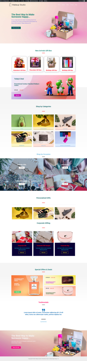 Any WordPress Website Design including WordPress E commerce Website