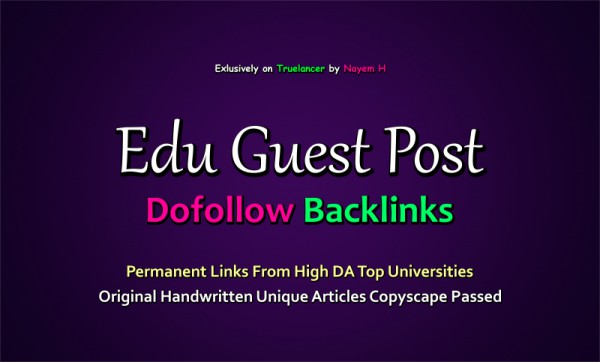 I will write and publish edu guest post dofollow backlinks