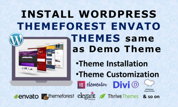 I will Import, Install Themeforest Envato WordPress Theme Template as Demo