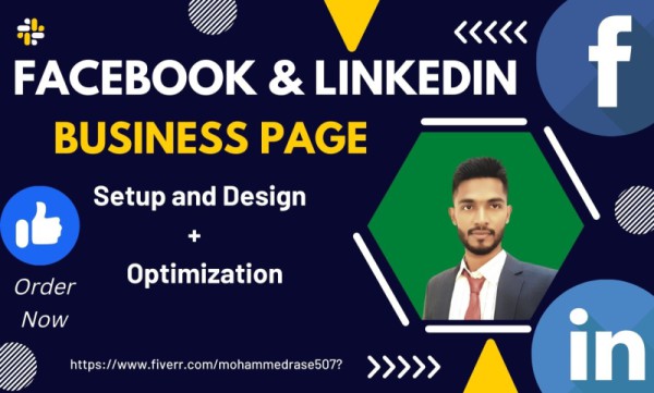 I will setup facebook and linkedin business page