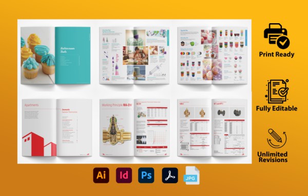 I will product catalog, brochure, lookbook, sell sheet, catalogue design