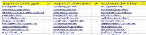 I can provide you a list of USA city wise emails based on social media like fB, insta