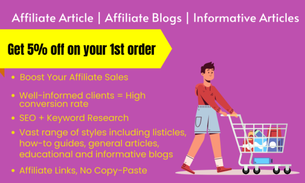 I will write informative blogs, affiliate articles, and affiliate blogs 500 words