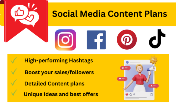 I will create the best 20 days social media content calendar and post plan for you