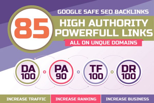 I Will Build 85 Unique Domain SEO Backlinks On Tf100 Da100 Sites For ₹400