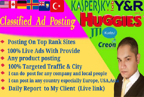 I Can do provide your product on popular Classified sites 
