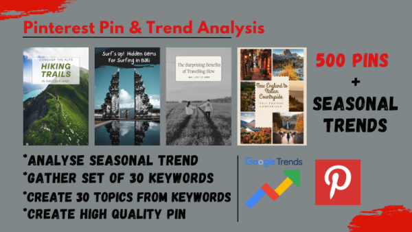 I will design 500 viral pinterest pins with seasonal trends