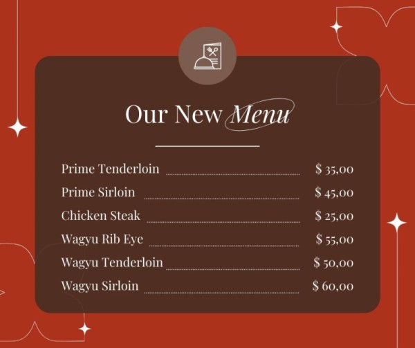 I will create a modern menu for your cafe or restaurant