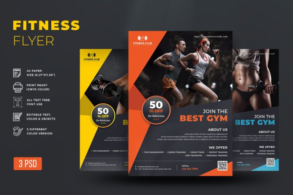 I will design Fitness, Gym, Sports, Yoga. Flyer and Poster