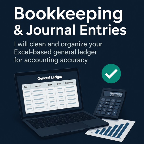 I will clean and organize your general ledger up to 200 entries