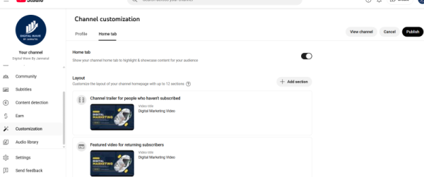 “I will create and optimize your YouTube channel professionally”