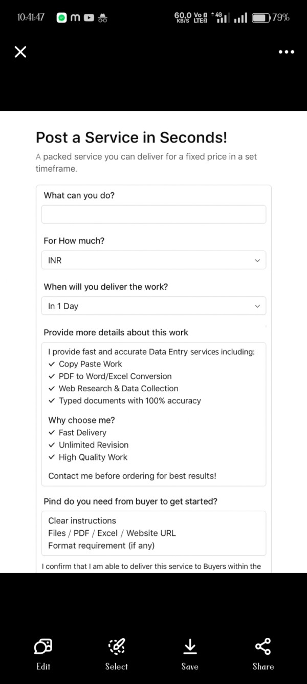 I will do copy typing, data entry and PDF conversion work