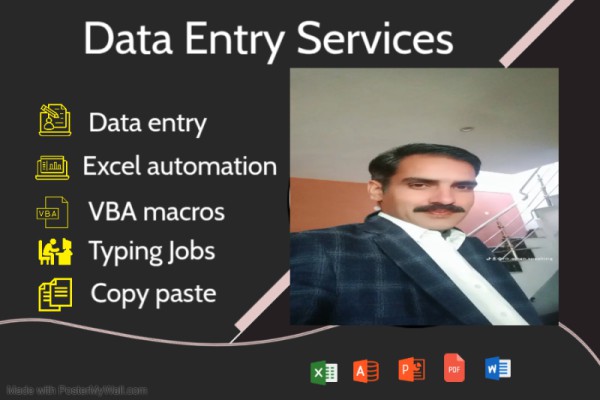 I will do accurate data entry, copy typing, Excel work, and PDF conversion