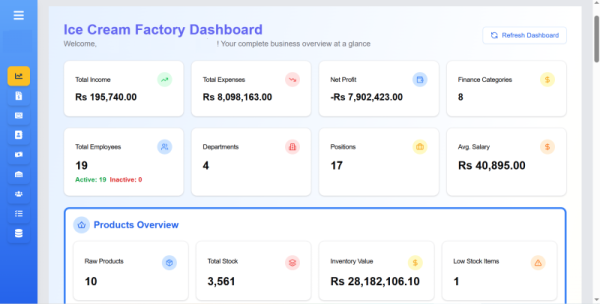 We will develop factory management system to automate sales inventory and finance