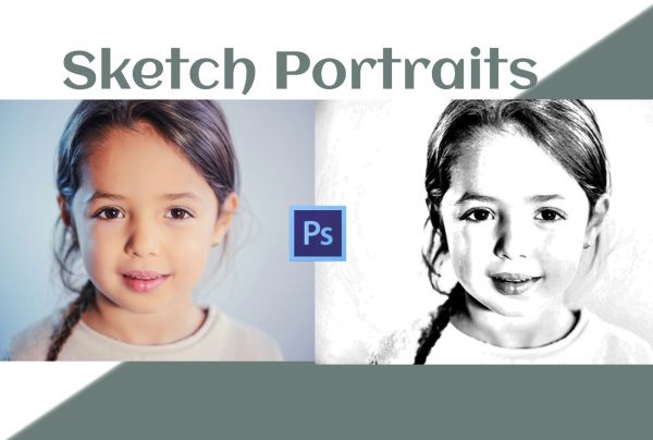 I will turn your portrait into a realistic sketch in Photoshop