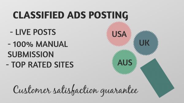 post classified ads in top rated sites manually	