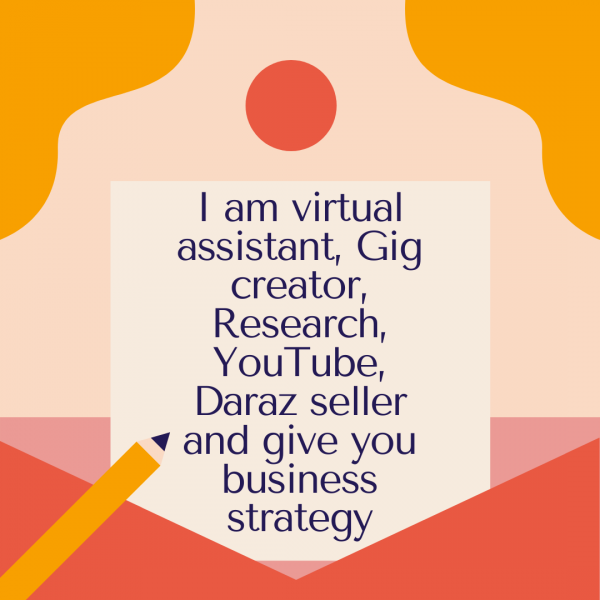 I can work as virtual assistant, Gig creator, sales marketer, video and photo editing