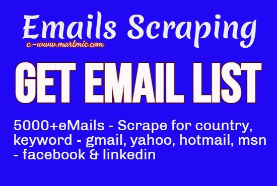 Email Scraping for upto 3000+ Emails & Collecting for Small Business and Marketing 