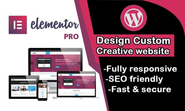 I will create and design SEO friendly responsive wordpress website with elementor pro