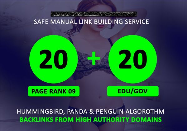 20 Pr9 + 20 Edu - Gov SEO High Pr 70+ Authority Backlinks Top One Google Ranks