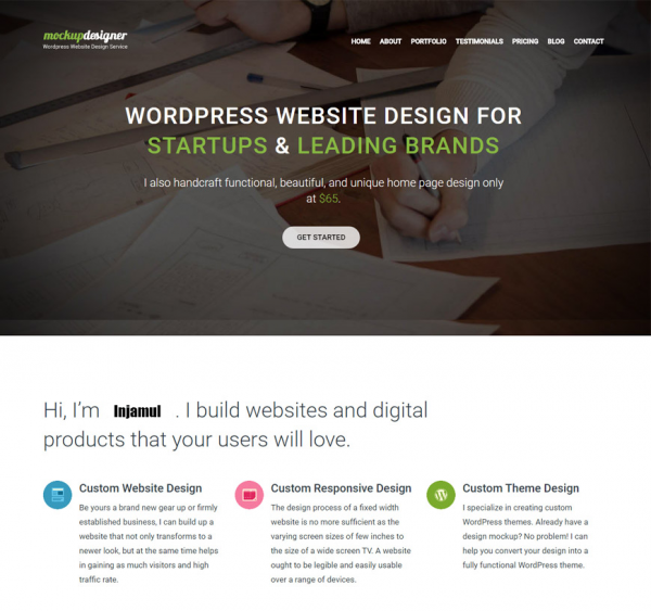 create  your responsive SEO friendly custom wordpress five page website