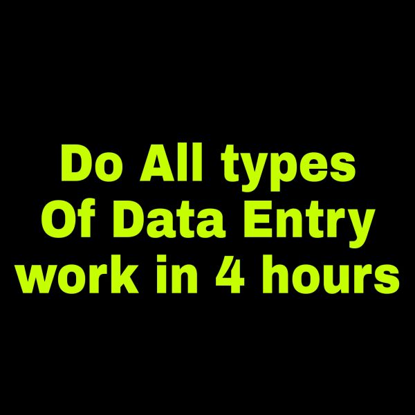 I can do all types of Data Entry work