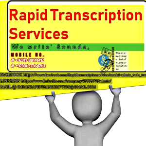 Rapid Transcription Services -Freelancer in Multan,Pakistan